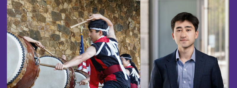 left: Arjun Kumar Drumming, right: Arjun headshot